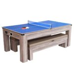Hathaway Games Driftwood 7-ft Air Hockey Table Combo Set with Benches - Image 4