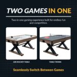 Hathaway Games Excalibur 6-ft Air Hockey Table with LED Scoring and Table Tennis Top - Image 4