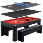 Hathaway Games Triple Threat 6ft Air Hockey 3-in-1 Rotating Multi-Game Table and Cabinet