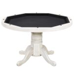 RAM Game Room 84" Texas Hold'em Game Table with Dining Top - English Tudor - Image 2