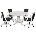 RAM Game Room 84" Texas Hold'em Game Table with Dining Top - English Tudor - Image 5