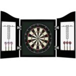 Hathaway Games Outlaw Free Standing Dartboard & Cabinet Set - Cherry Finish - Image 3