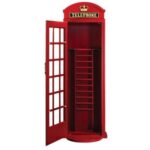 RAM Game Room Old English Telephone Booth Floor Cue Rack in Red - Image 2