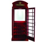 RAM Game Room Old English Telephone Booth Bar Cabinet in Red - Image 2