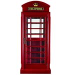 RAM Game Room Old English Telephone Booth Bar Cabinet in Red - Image 3